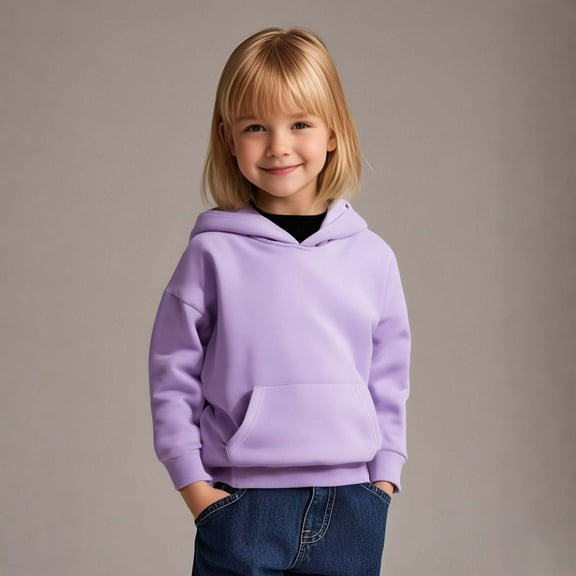 Kids Girls Hoodies Purple Hooded Long Sleeve Pullover Tops Warm Fall Winter Clothes Size 3T Boys Clothes