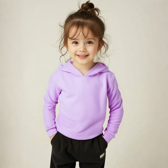 Kids Girls Hoodies Purple Hoodies Long Sleeve Soft Sweatshirts Top Warm Fall Winter Clothes 9-10 Years Girl Clothes