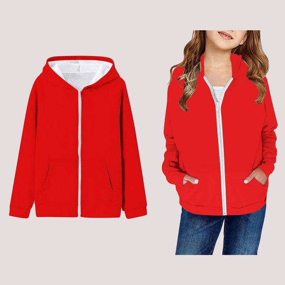 Kids Girls Hoodies Zip up Hoodie Casual Long Sleeve Hoodie Sweatershirt Pullover Warm Fall Winter Clothes 3-4 Years Old Boy Clothes