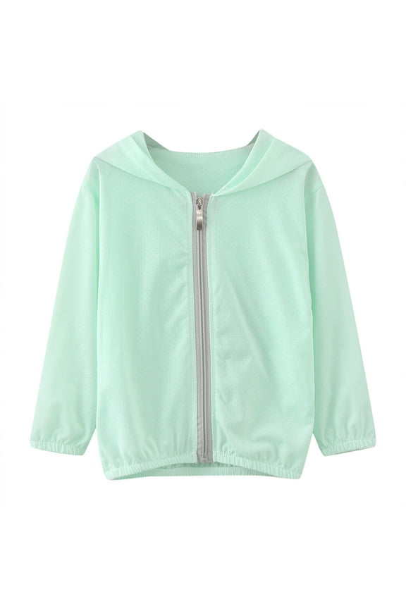 Kids Girls Jackets Solid Color Long Sleeve Summer Sun Proof Clothing Outdoor Breathable Air Conditioning Clothes Tops Dailywear Coats