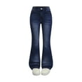 thumbnail image 1 of Kids Girls Jeans Denim Elastic Wasit Wide Leg Jeans Teen Clothing Kids Pants Girls, 1 of 3