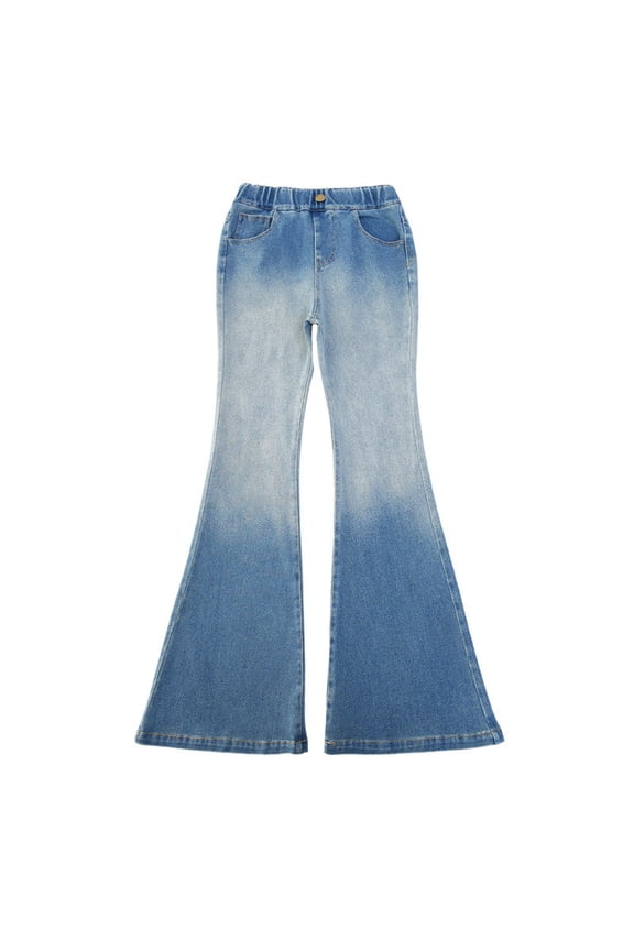 Kids Girls Jeans Denim Elastic Wasit Wide Leg Pants Trousers Teen Clothing Justice Girls Clothing