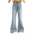 thumbnail image 1 of Kids Girls Jeans Elastic Waist Wide Leg Jeans Teen Girl Clothes Justice Girls Clothing, 1 of 9