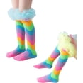 thumbnail image 1 of Kids Girls Knee High Socks Gift Long Crazy Silly Tall Funny Boot Child Fun Socks, 1 of 5