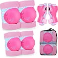 thumbnail image 1 of Kids/Girls Knee Pads and Elbow Pads Set for 3-8 Years,Knee Pads for Kids Wrist Guards with Drawstring Bag Adjustable Protective Gear Set for Girls Kids Roller Skating Bike Cycling Skateboard, 1 of 7