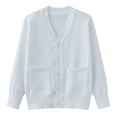 thumbnail image 1 of Kids Girls Knit Cardigan Sweaters V Neck Button Down Open Front Sweater Fall Long Sleeve Knited Shirts Children's School Uniform Knitwear Tops with Pockets, 1 of 8