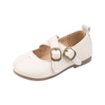 thumbnail image 1 of Kids Girls Leather Mary Jane Dress Shoes Lightweight Toddler Slip On Loafers CrossStraps Ballet Flats, 1 of 7