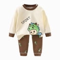 thumbnail image 1 of Kids Girls Long Sleeve Pajamas Sleepwears Pajama Cute Pjs for Toddler Clothes 6-12 Months 12-24 Months 2t 3t 4t 5t 6t 7t 8t 9t Children(Brown,2-3 Years), 1 of 5
