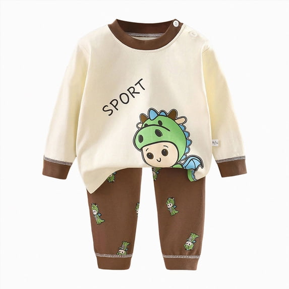 Kids Girls Long Sleeve Pajamas Sleepwears Pajama Cute Pjs for Toddler Clothes 6-12 Months 12-24 Months 2t 3t 4t 5t 6t 7t 8t 9t Children(Brown,2-3 Years)