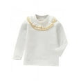 thumbnail image 1 of Kids Girls Long Sleeve Soft Casual Ruffle Neck Solid T-Shirt Tops Clothes, 1 of 3