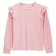 thumbnail image 1 of Kids Girls Long Sleeve Solid Shirts Cute Crewnecks for Girls Soft Cotton Pullover Tops Casual Wear for Spring Fall Winter Outfits Pink 9 Years, 1 of 7