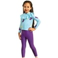 thumbnail image 1 of Kids Girls Long Sleeve Swimsuit Girls Rashguard Swimsuit for Girls Two Piece Rash Guard Crop Swim Tops Purple 8 Years, 1 of 6