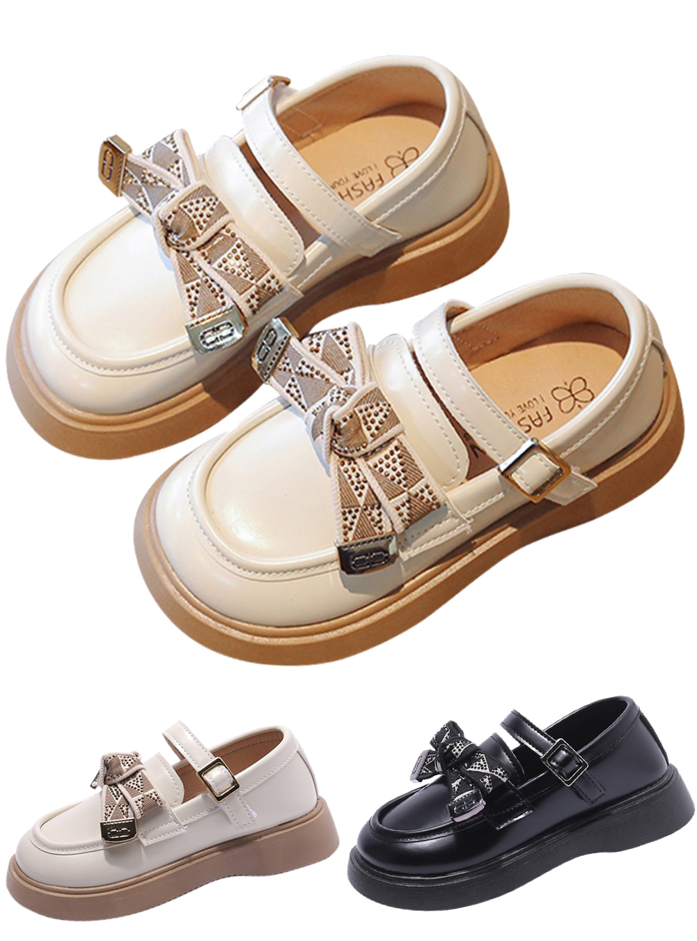 Kids Girls Mary Jane Flats Cute Dress Shoes Toddler Wedding British