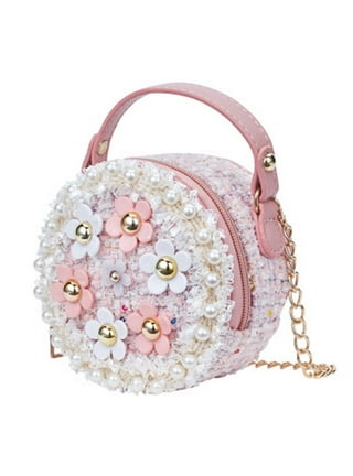Children's Pvc Bucket Bag Faux Pearl Decor Handbag, Chain Jelly Shoulder Bag  For Girls - Temu