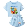 thumbnail image 1 of Kids Girls Number Block Letter Cartoon Graphics Printed Costume Sweatsuits Short Sleeve T-shirt&Shorts Athletic Outfit Summer Jogging Tracksuit 2 Piece Casual Tops Tees Sport Set Clothes Gift 3-13, 1 of 3
