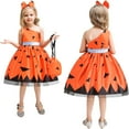 thumbnail image 1 of Kids Girls One Shoulder Dress Halloween Costume Fancy Outfits+Bag+Headwear, 1 of 7