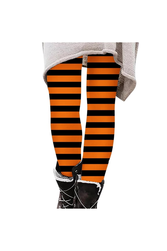 Kids Girls Outdoor Jogger Pants New Girls Halloween Leggings Fashion Striped Stretchy Pants for Toddler Kids Costume Halloween Clothes Orange 4 Years
