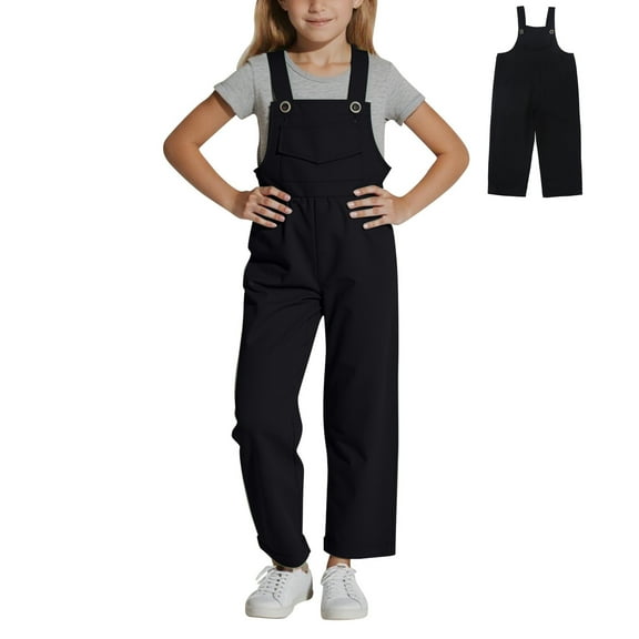 Kids Girls Overalls Black Overalls Spaghetti Strap Womens Jumpsuits Casual Boys' Overalls 7-8 Years