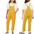 thumbnail image 1 of Kids Girls Overalls Yellow Overalls Adjustable Jumpsuits Wide Leg Pants Rompers 5-6 Years Rompers for Girls, 1 of 5