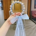 thumbnail image 1 of Kids Girls Pearl Headbands with Ribbon, White Pearl Hairbands Bridal Hair Hoop Cute Headbands Party Wedding Hair Accessories for Baby Children Kids Girls, 1/4/7 Pack, 1 of 8