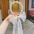 thumbnail image 1 of Kids Girls Pearl Headbands with Ribbon, White Pearl Hairbands Bridal Hair Hoop Cute Headbands Party Wedding Hair Accessories for Baby Children Kids Girls, 1/4/7 Pack, 1 of 9