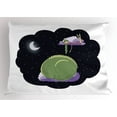 thumbnail image 1 of Kids Girls Pillow Sham Fantasy Night Sky with a Sleeping Girl and a Dragon on the Clouds Sweet Dreams, Decorative Standard Size Printed Pillowcase, 26 X 20 Inches, Multicolor, by Ambesonne, 1 of 2