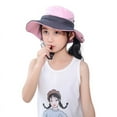 thumbnail image 1 of Kids Girls Ponytail Summer Sun Hat Wide Brim UV Protection Bucket Cap Women Outdoor Wide Brim Foldable Safari Fishing Cap, 1 of 8
