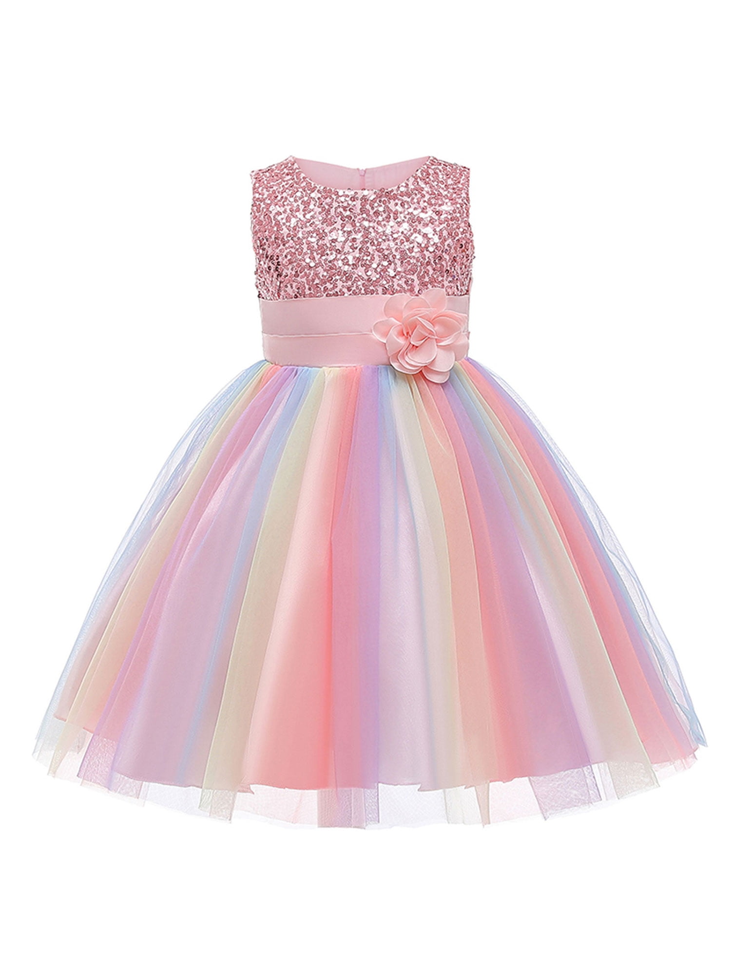 strapless open back dress Girl Flower Princess Dress Children Summer Tutu Wedding Birthday Party