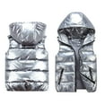 thumbnail image 1 of Kids Girls Puffy Vest Hooded Sleeveless Lightweight Girls' Outerwear Vests Boys' Outerwear Vests Clothes for Girls 3-4 Years, 1 of 4