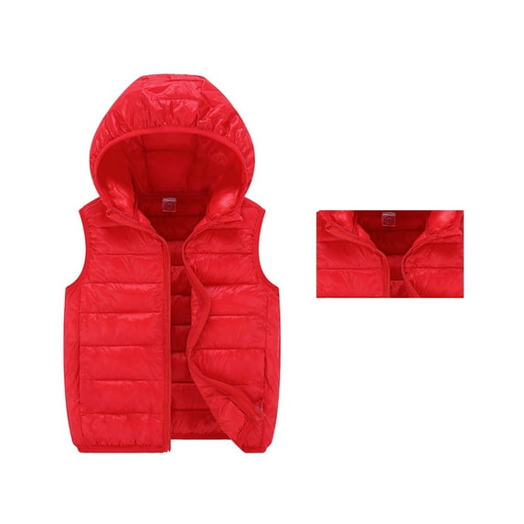 Kids Girls Puffy Vest with Hood Sleeveless Lightweight Girls' Outerwear Jackets & Coats Winter Clothes Boys Vest 4-5 Years