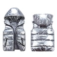 thumbnail image 1 of Kids Girls Puffy Vest with Hooded Lightweight Sleeveless Girls' Outerwear Jackets & Coats Winter Vest Kids Clothes Girls 4-5 Years, 1 of 4