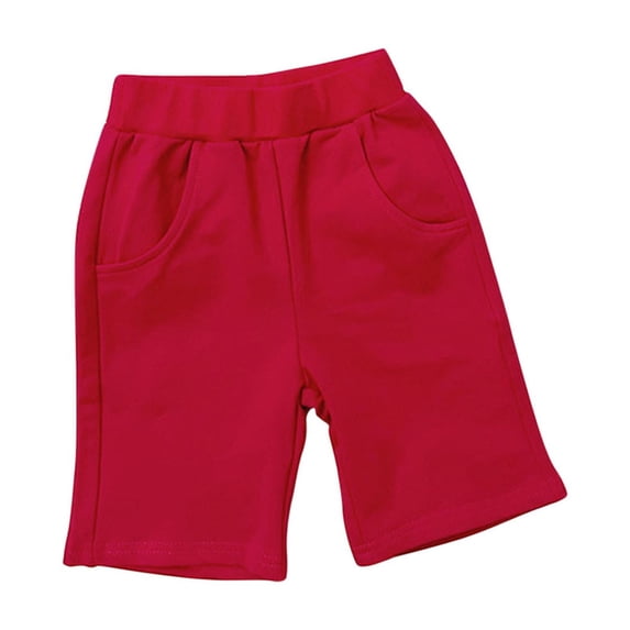 Kids Girls Pull On Shorts Fahison Elastic Waist Wide Leg Fit Knee Length Pants with Pockets Casual Solid Color Jogger Shorts