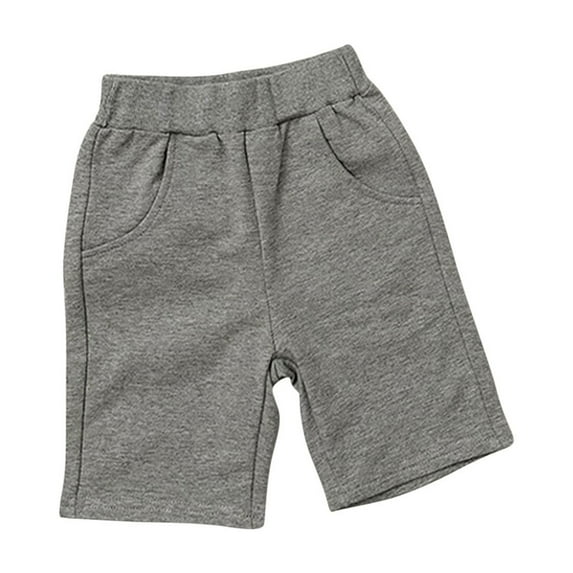 Kids Girls Pull On Shorts Fahison Elastic Waist Wide Leg Fit Knee Length Pants with Pockets Casual Solid Color Jogger Shorts