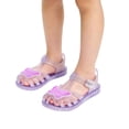 thumbnail image 1 of Kids Girls Purple Jelly Sandals Closed Toe Glitter Butterfly Adjustable Buckle PVC Summer Water Shoes,Size 12, 1 of 7