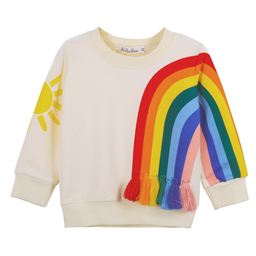 Girls rainbow sweatshirt sale