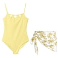 thumbnail image 1 of Kids Girls Rash Guard Swimsuit Girls' Strappy Hollow Out Piece for Kids Solid Bodice with Netted Skirt Beach Bathing Suit Swimwear Swimsuits, 1 of 7