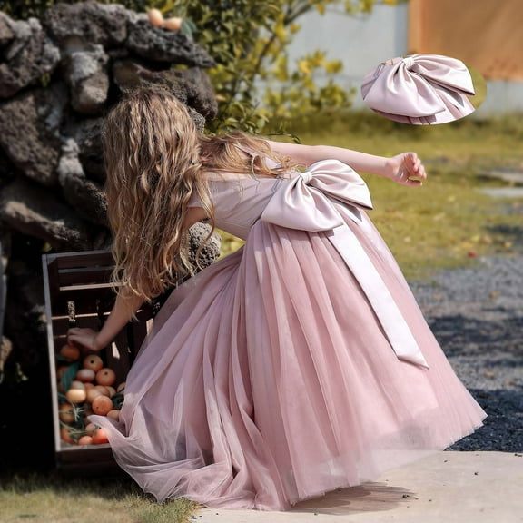 Kids Girls Red Dress Ruffle Formal Dress for Girls Pageant Dresses for Girls Princess Dress Up for Girls 6-7 year