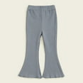 thumbnail image 1 of Kids Girls Ribbed Knit Flare Pants Ruffle Bell Bottoms Elastic Waist Leggings Boot Cut Trousers Cargo Trousers for Kids Blue 8Y, 1 of 5