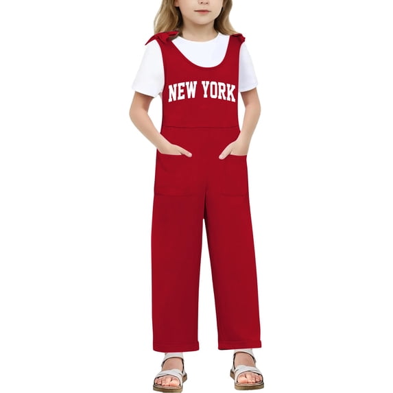 Kids Girls Romper Sleeveless Casual School Romper Letter Print Overalls with Side Pockets Spring Fall Romper Tween Girls Trendy Stuff 7-8 Years