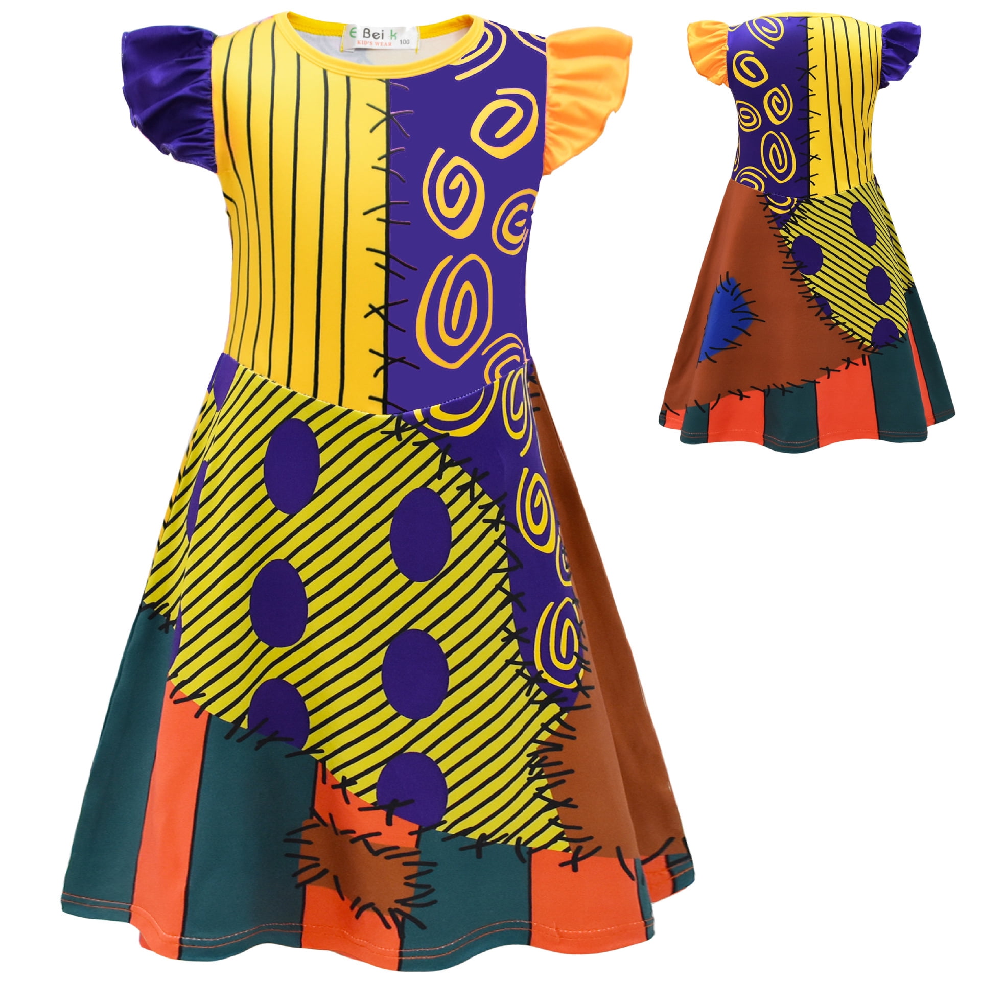 Kids Halloween Dress Tutu Girls Sally Costume Dress From Nightmare Before  Christmas - Halloween & Christmas Cosplay, Polyester Spandex (Small) Blue Sally  Nightmare Before Christmas