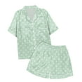 thumbnail image 1 of Kids Girls Satin Pajamas Casual Short Sleeve Button-Down Top Shorts Set Summer Outfits for Girls 10-11 Pajamas Girls, 1 of 4