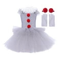 Kids Girls Scary Clown Costume, Pennywises Fancy Dress Up Tutu Dress