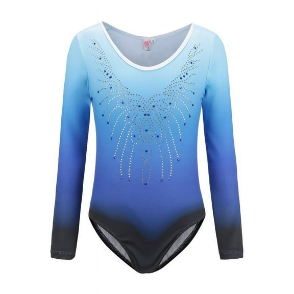 Kids Girls Shiny Gymnastic Leotards Sports Training Ballet Tank Bodysuit 5-12Y