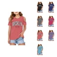 thumbnail image 1 of Kids Girls Short Sleeve T-Shirts Summer Oversized Tops Casual Crewneck Basic Tees 5-14Y, 1 of 6
