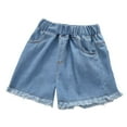 thumbnail image 1 of Kids Girls' Shorts Jean Shorts High Waist Denim Shorts Summer Clothes for Girls Girl Shorts Size 6-7 Years, 1 of 6