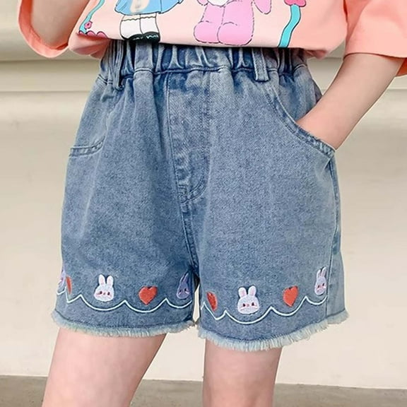 Kids Girls' Shorts Jeans for Teens High Waisted Denim Shorts Summer Toddler Girl Clothes Girls' Fashion 5-6 Years