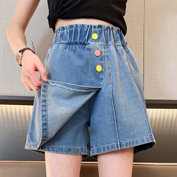Kids Girls' Shorts Teen Girl Jeans High Waist Denim Shorts Summer Clothes for Girls Girl Shorts Size 5-6 Years