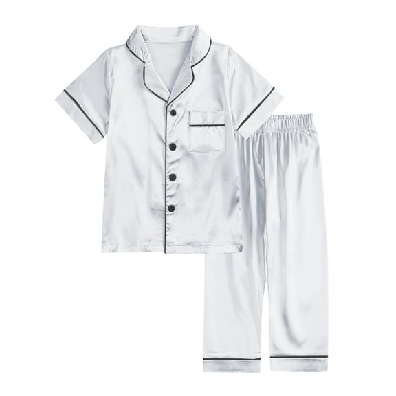 Kids Pajamas for Girls Short Sleeve Button Down Sleepwear with Pants Summer Outfits for Girls Cute PJS for Girls 10-11 Years