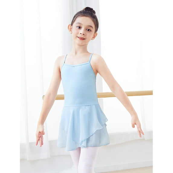 Kids Girls Sleeveless Ballet Leotard Cotton Gymnastics Tutu Dress