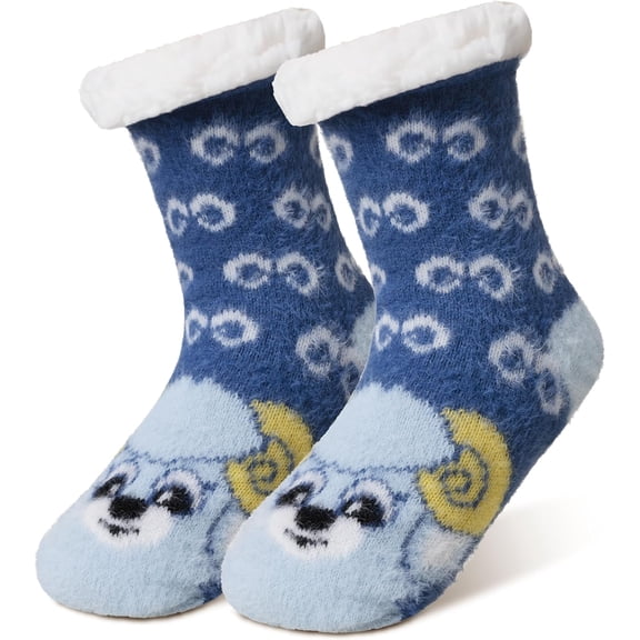 Kids Girls Slipper Fuzzy Socks Soft Warm Cozy Animal Anti-Slip Winter Thermal Christmas Indoor Socks